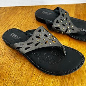 BORN | Sandals Gun Metal Pewter Leather |Sz 8/39